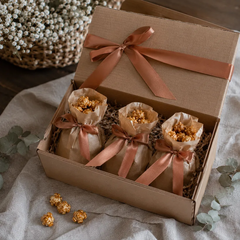 Gourmet popcorn gift box